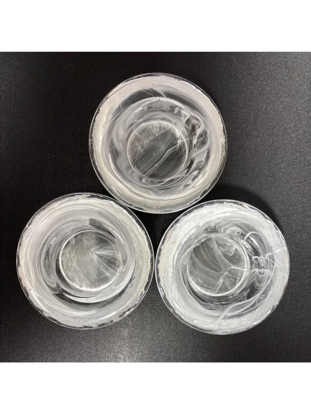 Set Of 6 Swirl Votive Candle Holders Clear Glass Decorative Round Bowls Tealight